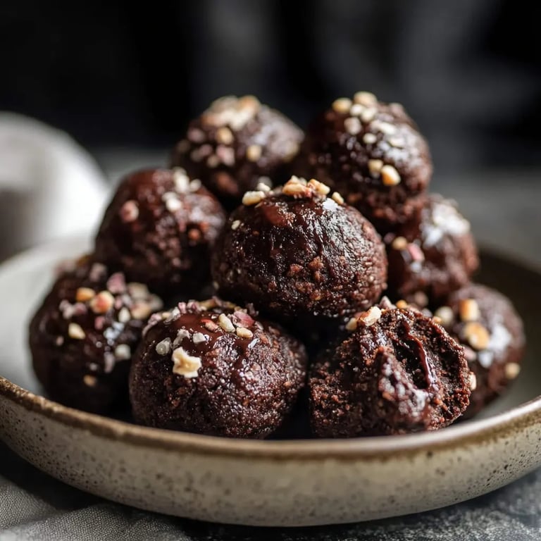 Einfache No-Bake Protein-Bites mit Brownie-Geschmack
