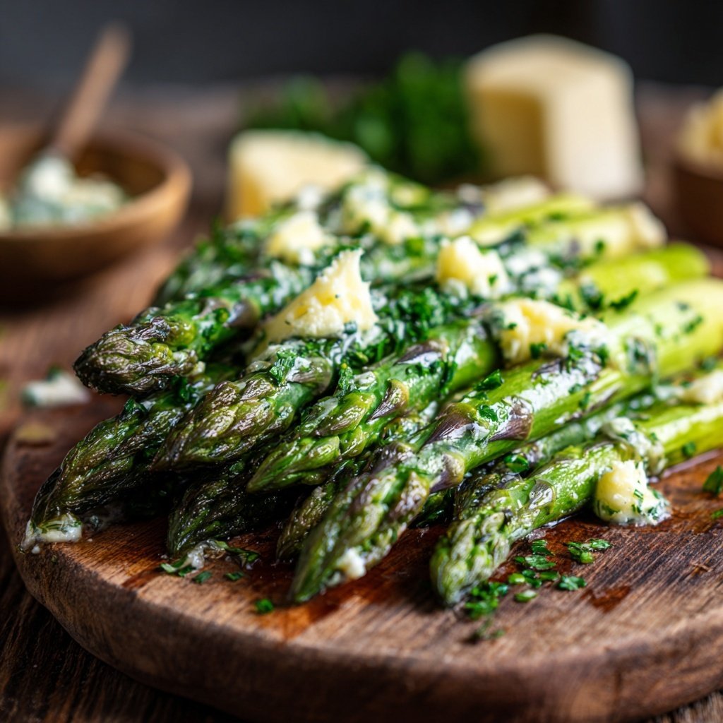 Grüner Spargel Mit Kräuterbutter