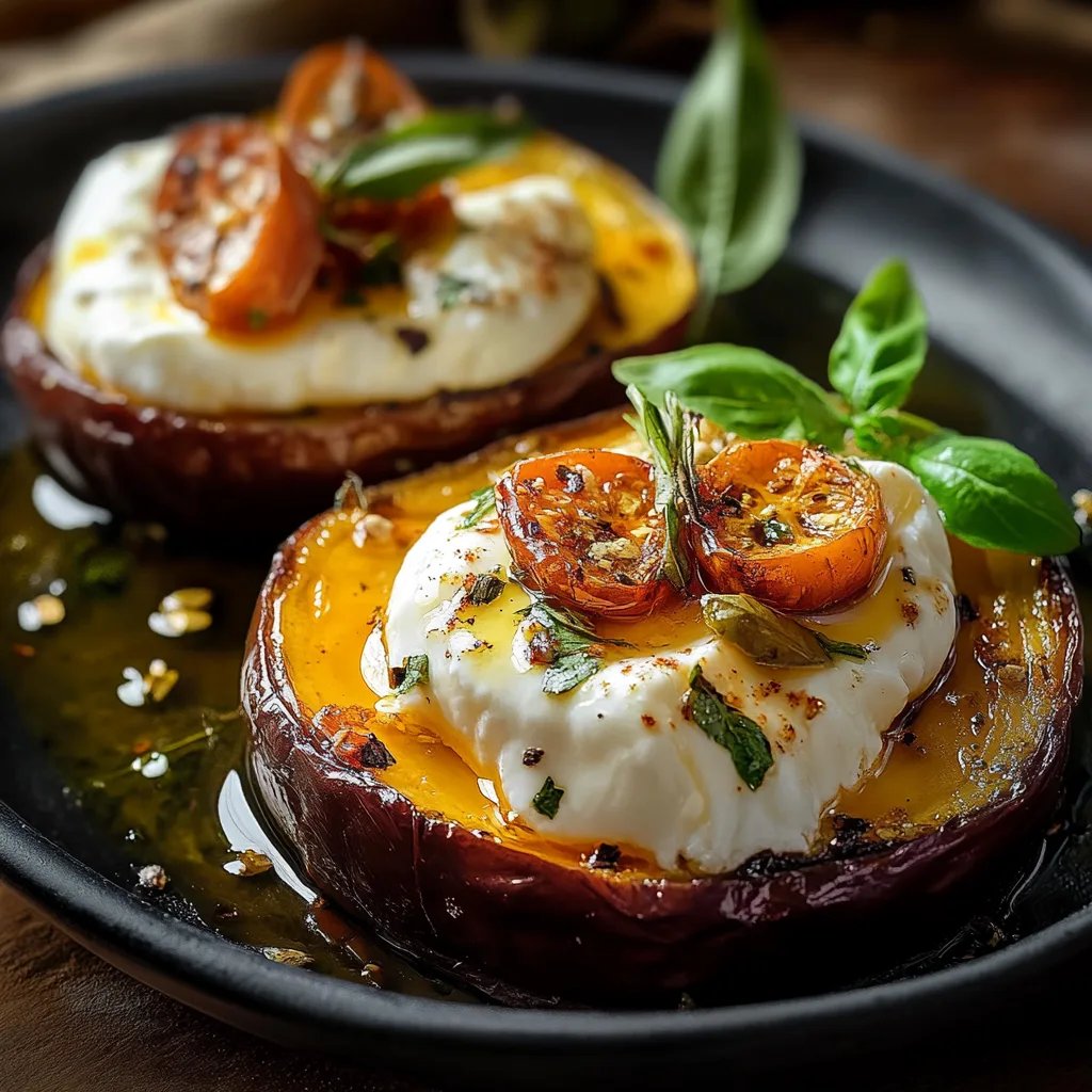 Gefüllte Süßkartoffeln mit Burrata