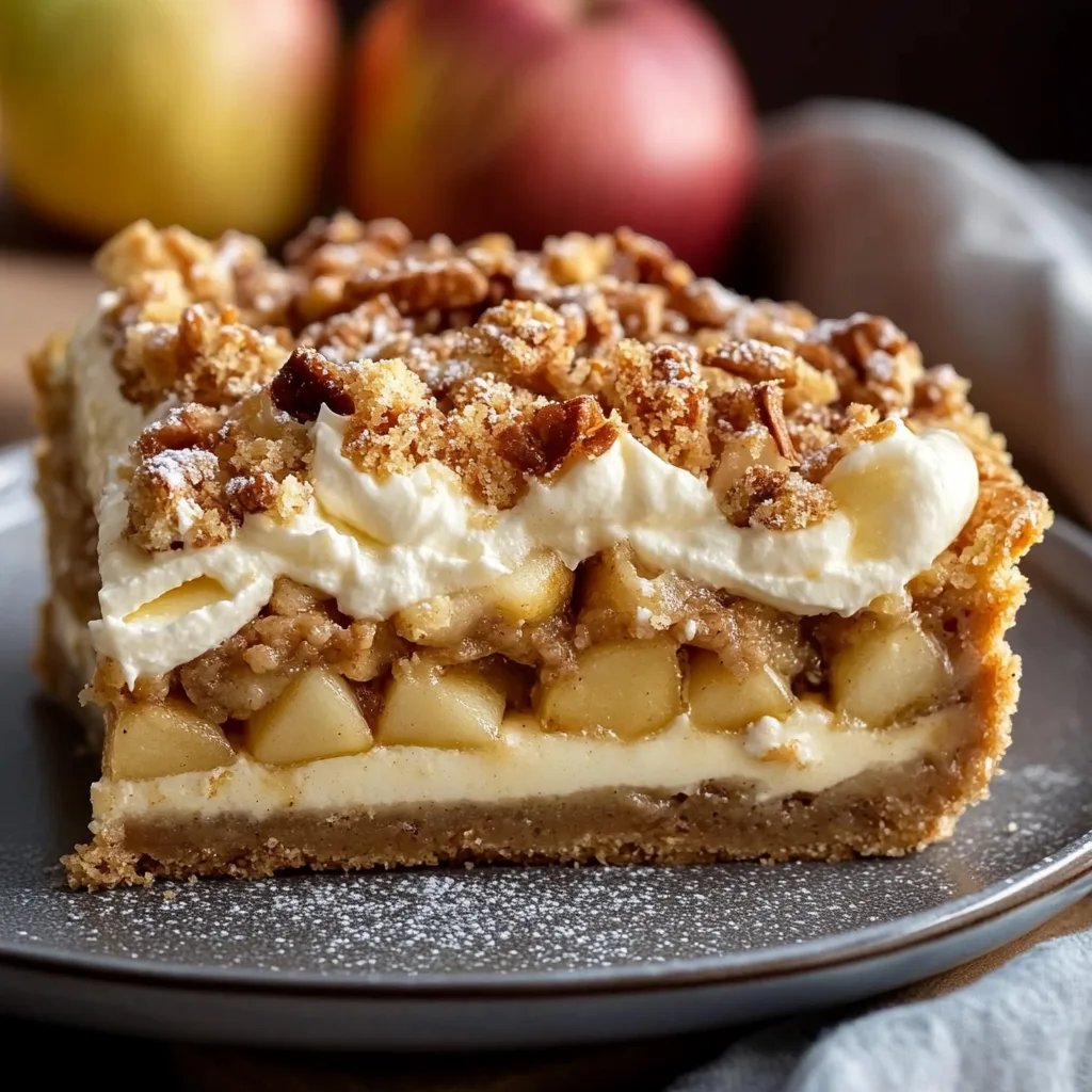 Köstlicher Apfelkuchen vom Blech mit Pudding und Streuseln