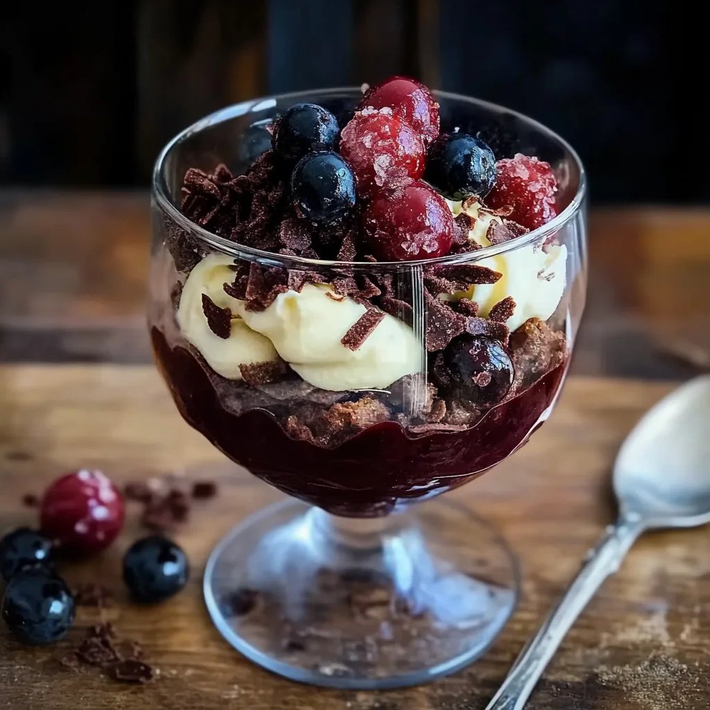Schwarzwälder Kirsch Dessert im Glas