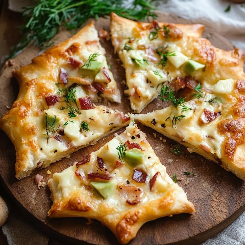 Blätterteig Sterne Flammkuchen