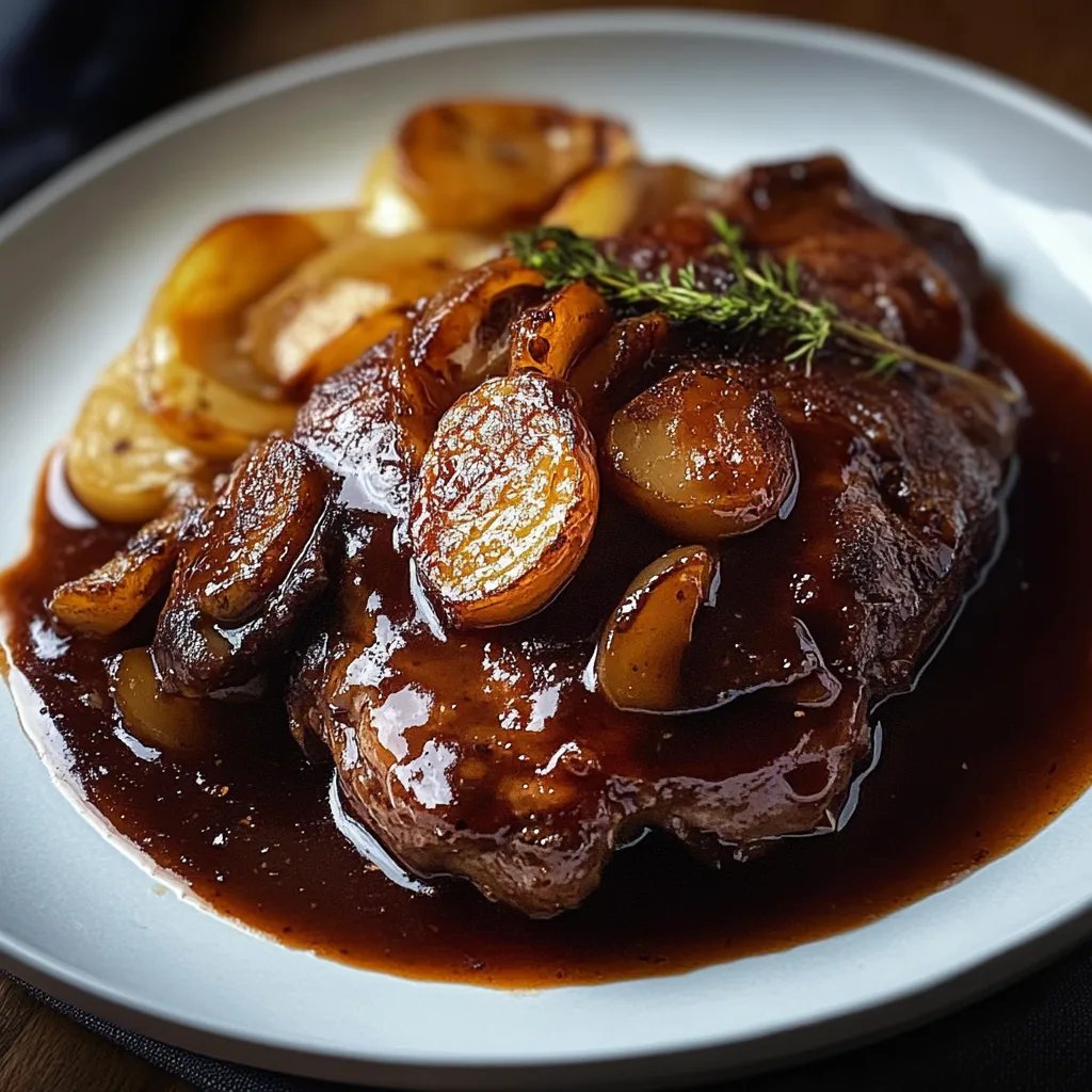 Rinderbrust in Balsamico-Zwiebelsauce