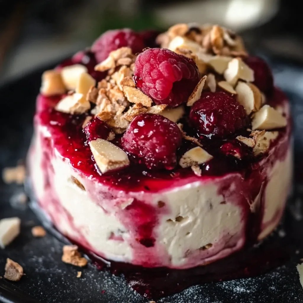 Cremiges Zimtparfait mit gebrannten Mandeln und Kirschen