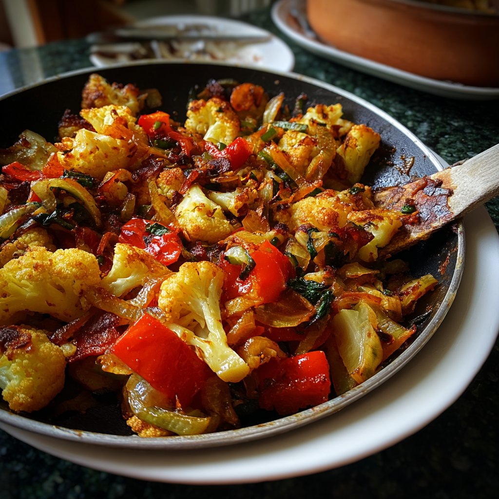 Blumenkohl Pfanne Mit Paprika