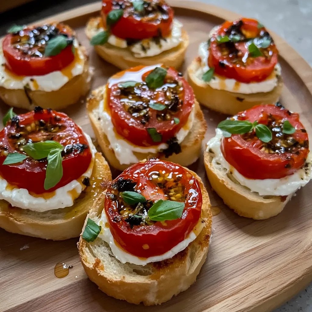 Ricotta-Crostini mit gerösteten Tomaten