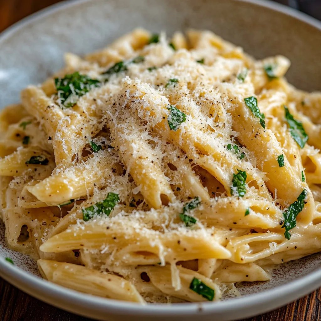 Einfaches Knoblauch-Parmesan-Hähnchen-Pasta