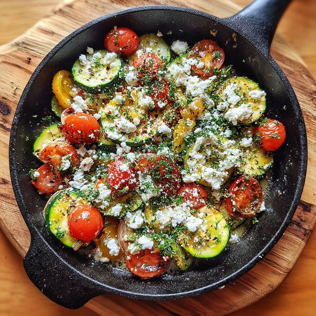 Kalorienarme Zucchini Pfanne Mit Feta