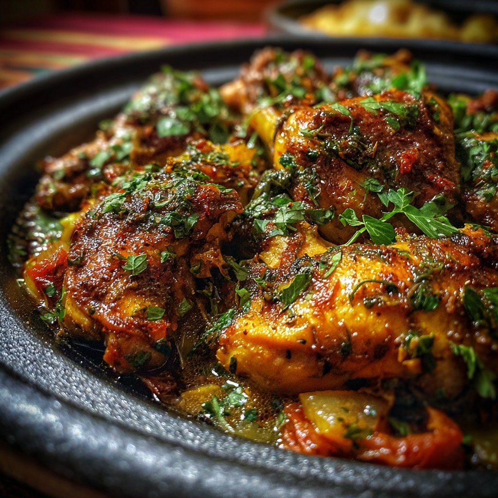 Internationale Küche Marokkanisches Hähnchen-Tagine